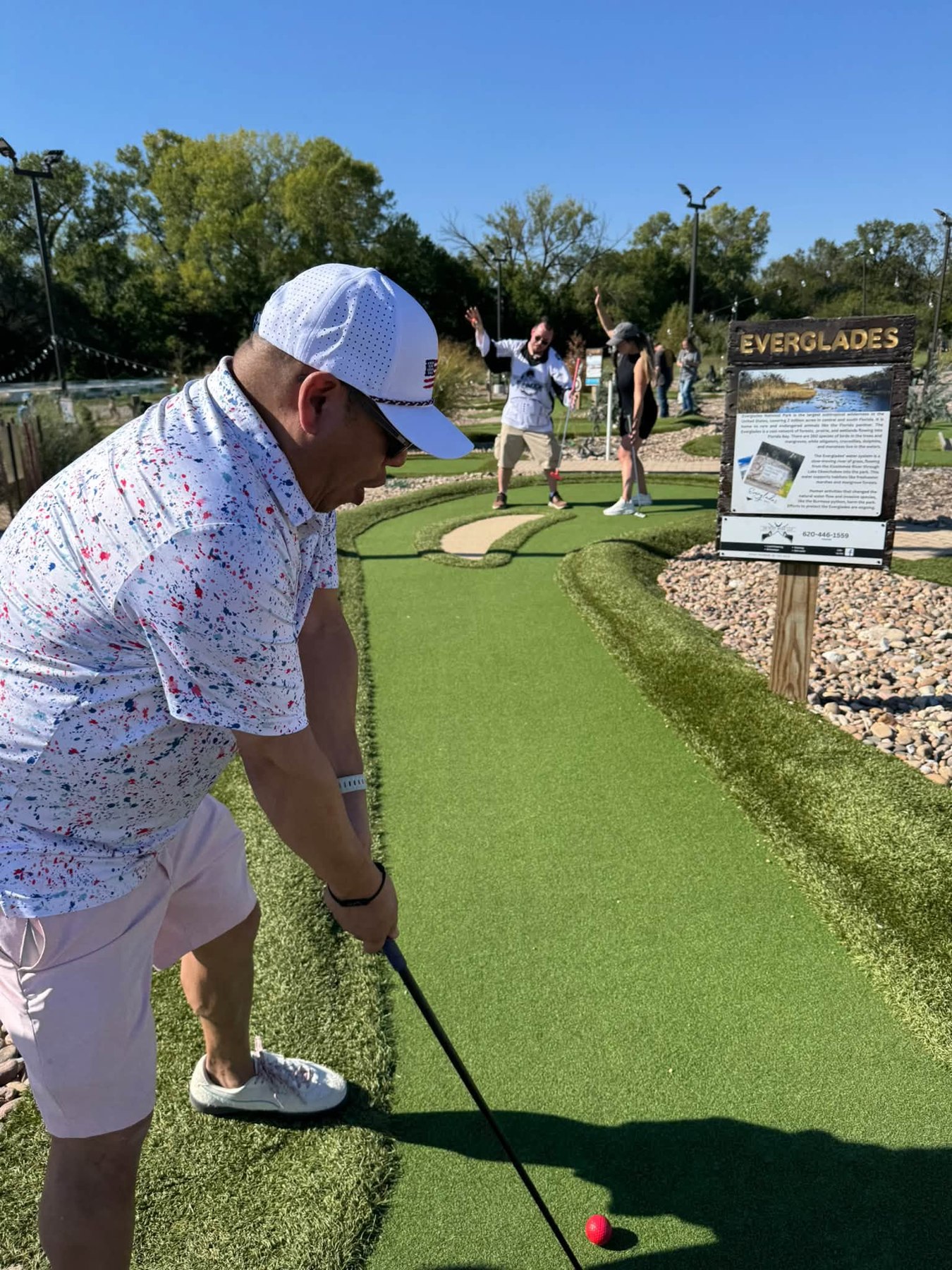 Lining up the putt